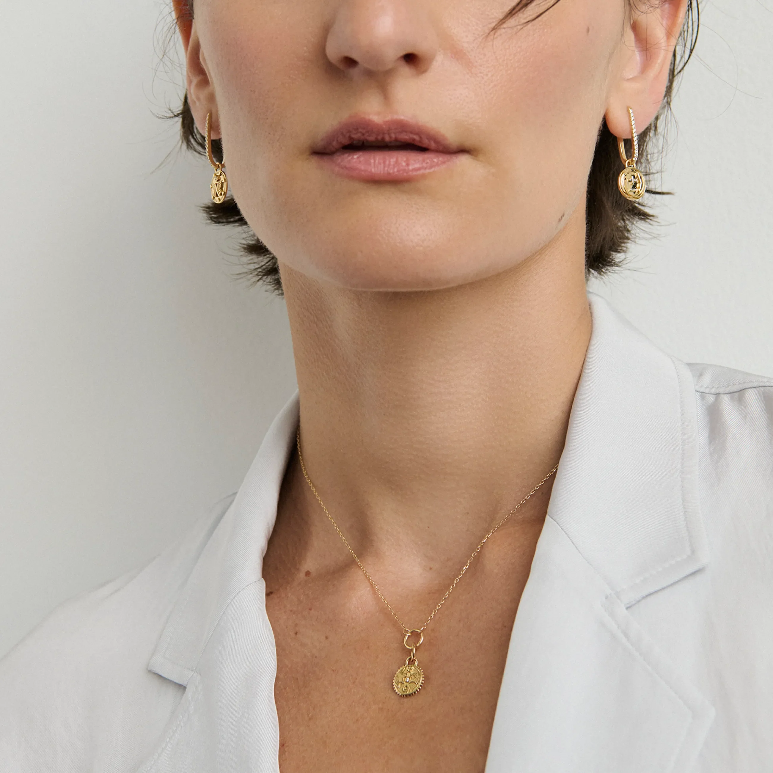 Strength | Solar & Lunar Thread Necklace | Diamond, Yellow Gold - Image 2
