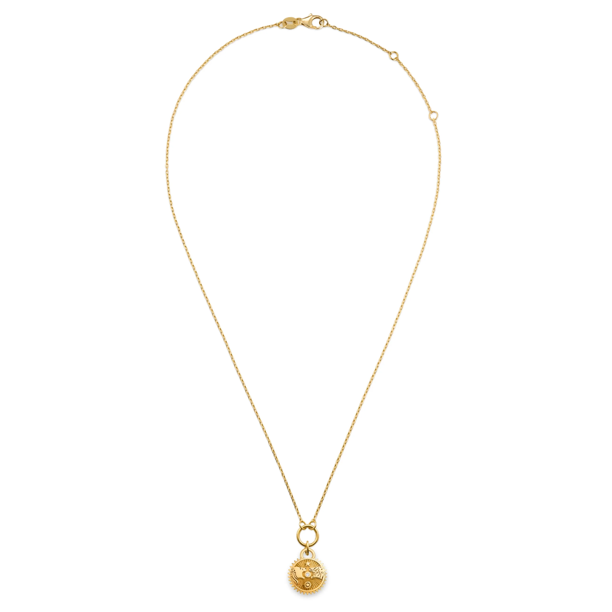 Strength | Solar & Lunar Thread Necklace | Diamond, Yellow Gold - Image 3