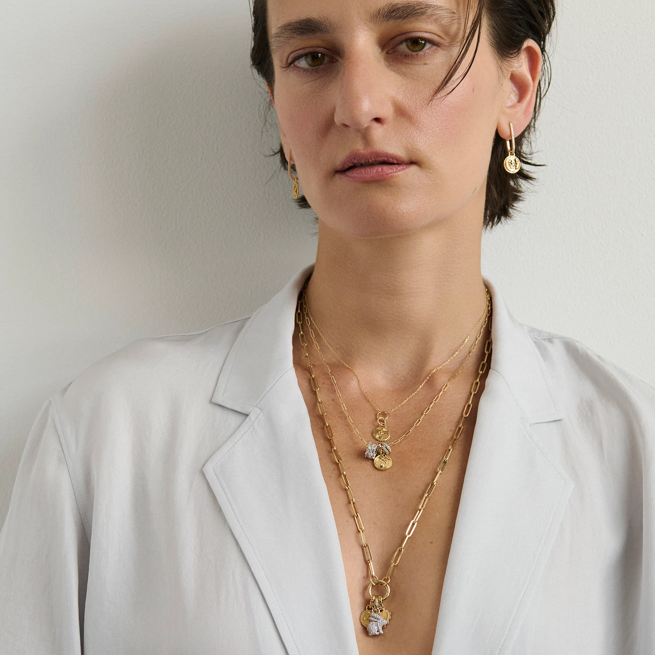 Strength | Solar & Lunar Thread Necklace | Diamond, Yellow Gold - Image 4
