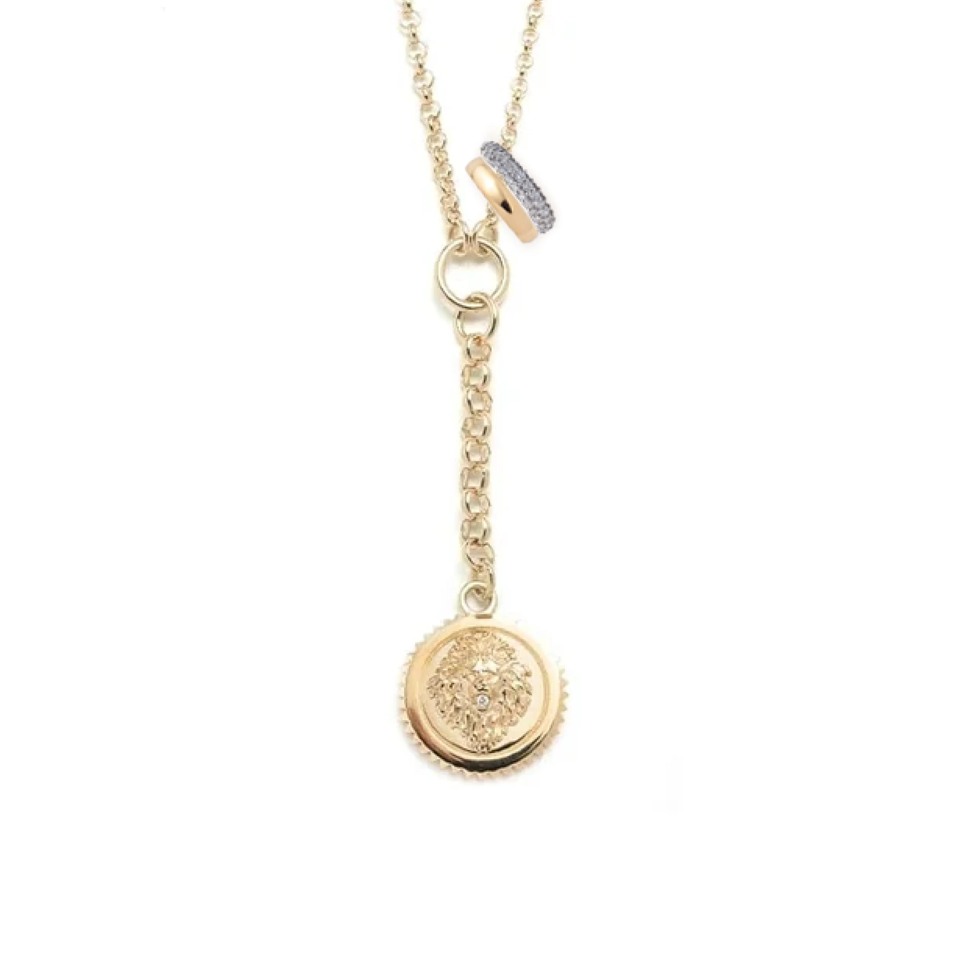 Internal Compass - True Love | Compass and Heart Slides Small Mixed Belcher Extension Necklace | Diamonds, Yellow Gold - Image 9