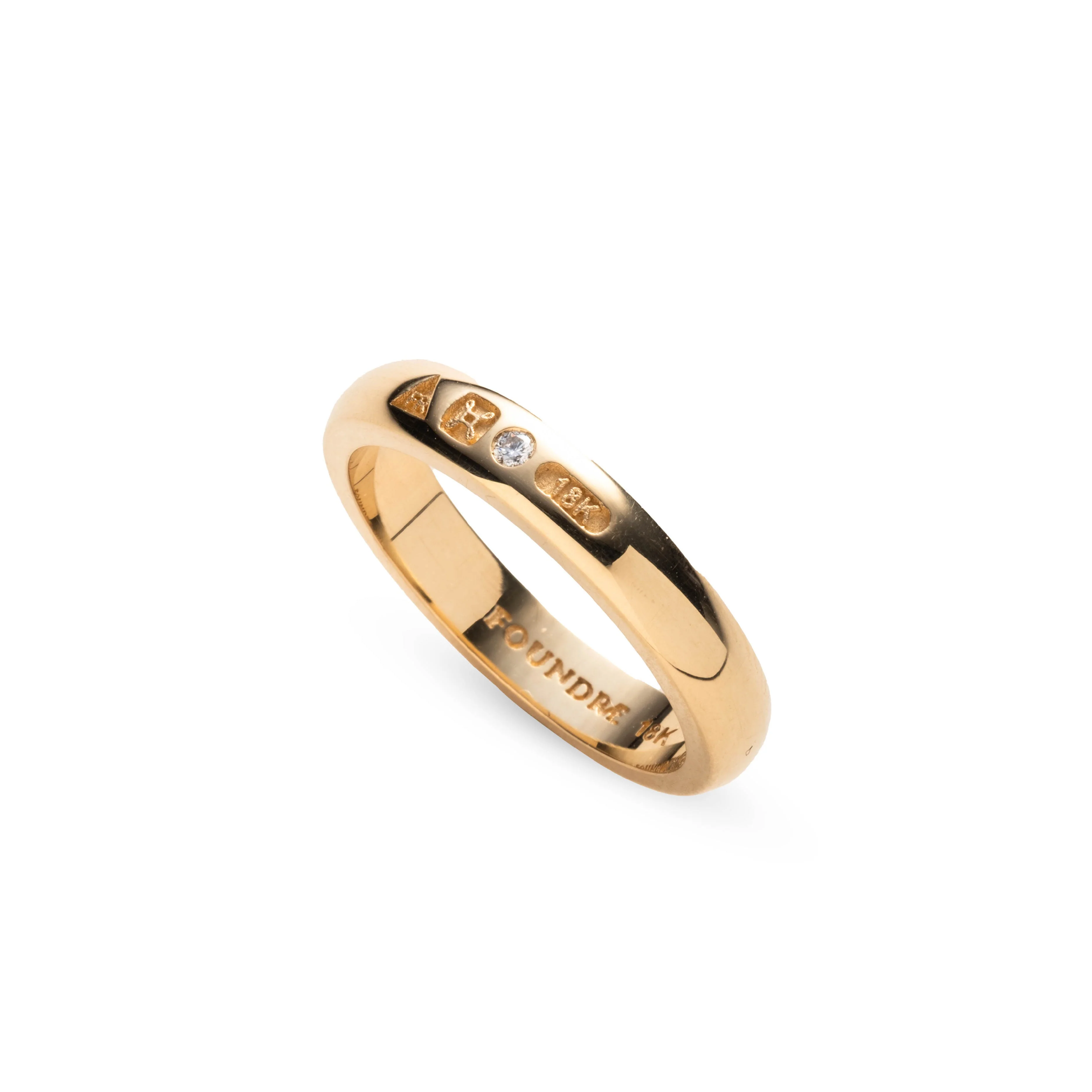 Personalized - True Love | Engravable Thin Band | Yellow Gold - Image 3