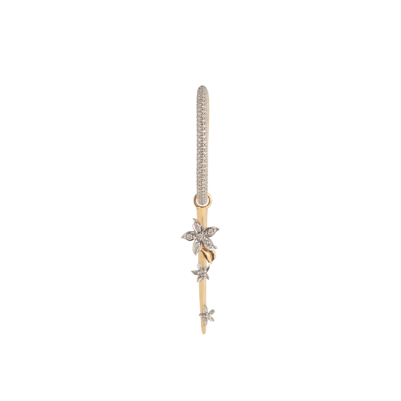 Resilience | Thorn Pavé Medium Hoop Earring | Diamonds, Mixed Gold - Image 3