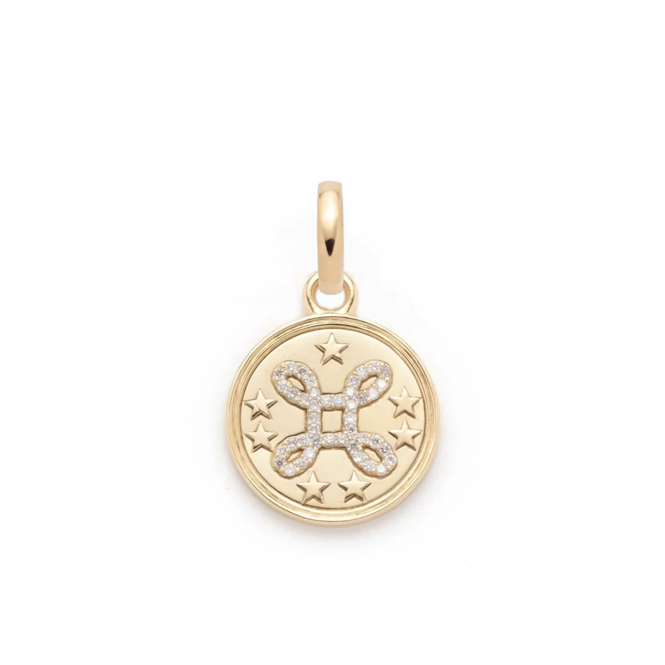 True Love | 'Love Knot' Baby Medallion | Diamonds, Yellow Gold