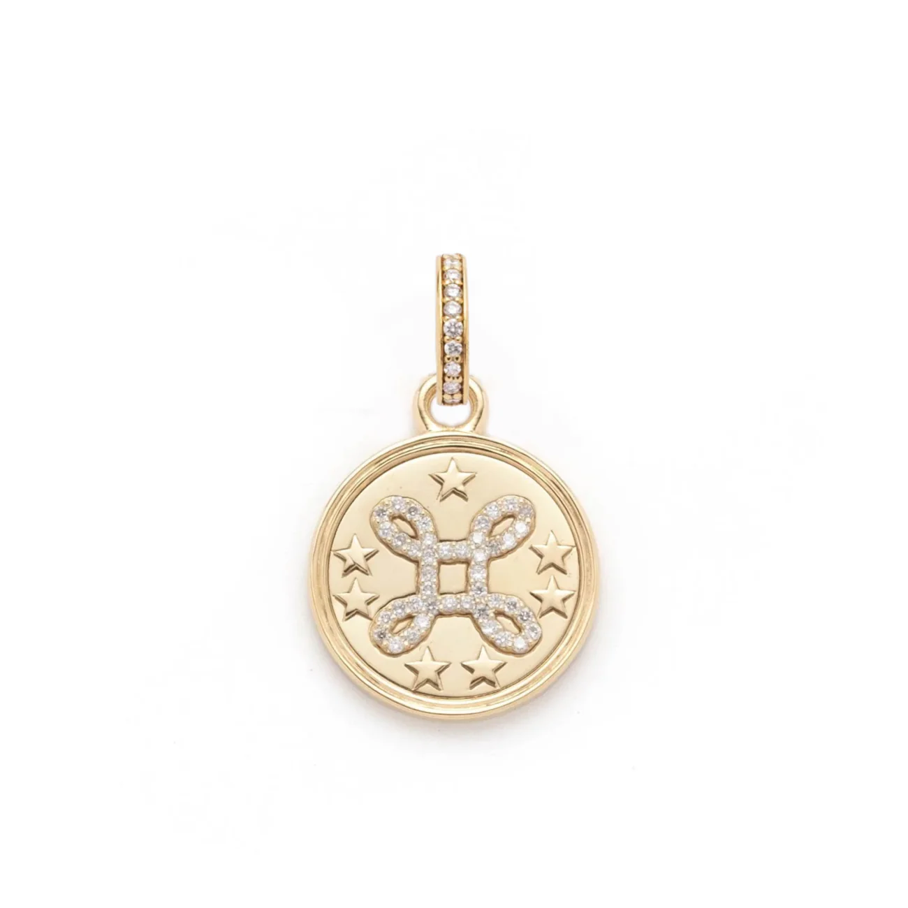True Love | 'Love Knot' Baby Medallion | Diamonds, Yellow Gold - Image 2