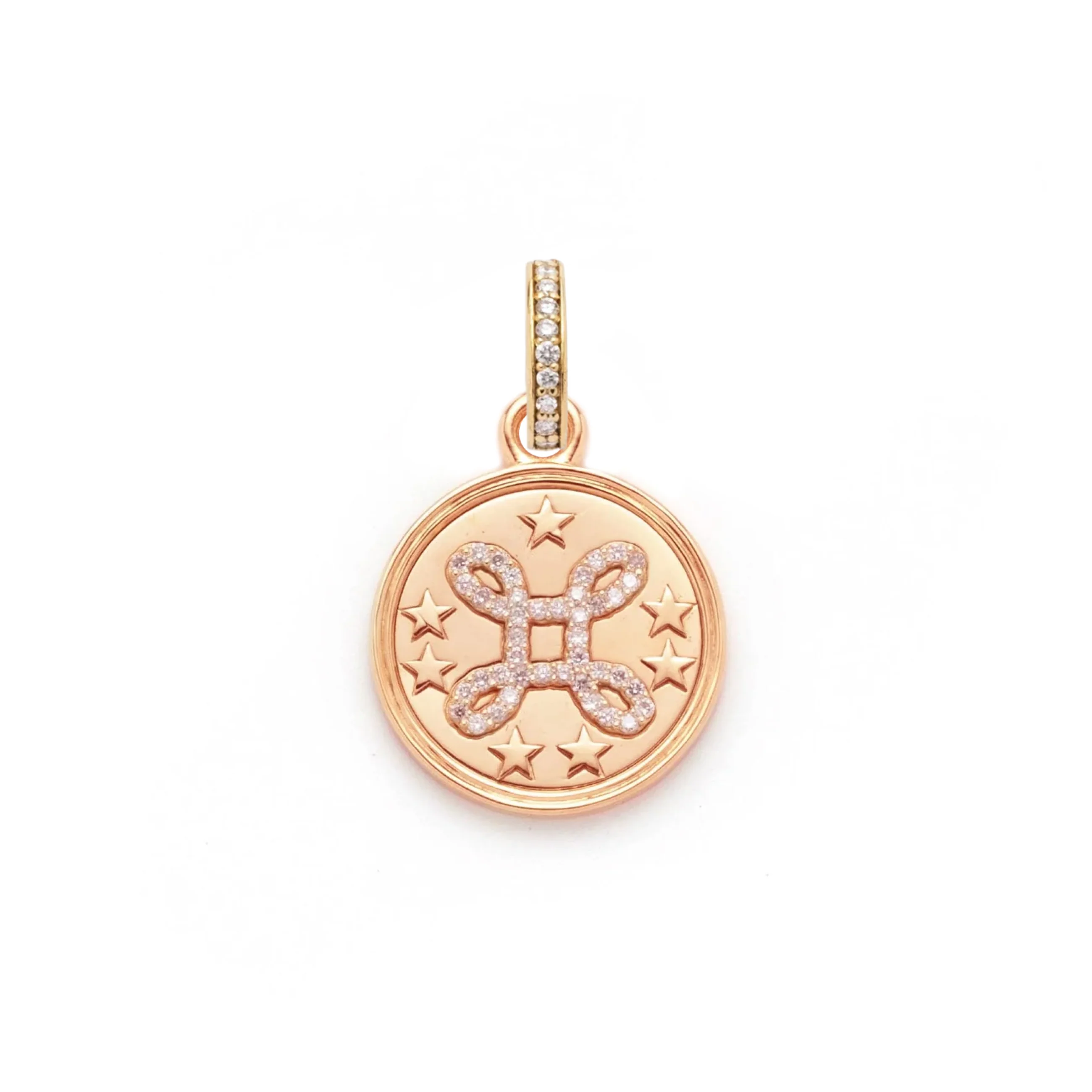 True Love | 'Love Knot' Baby Medallion | Diamonds, Yellow Gold - Image 6