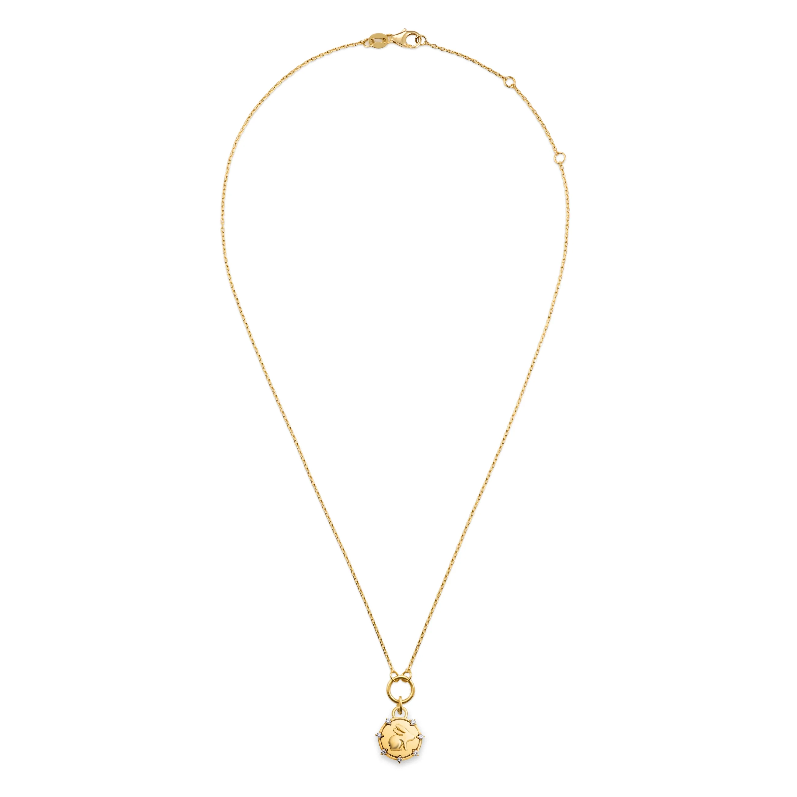 True Love | Bunny Thread Necklace | Diamonds, Yellow Gold - Image 3