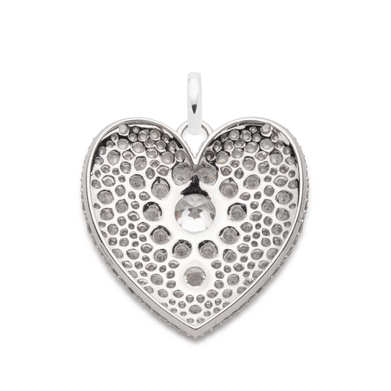 True Love | Snow Pavé Full Heart Large Medallion | Diamonds, White Gold - Image 4