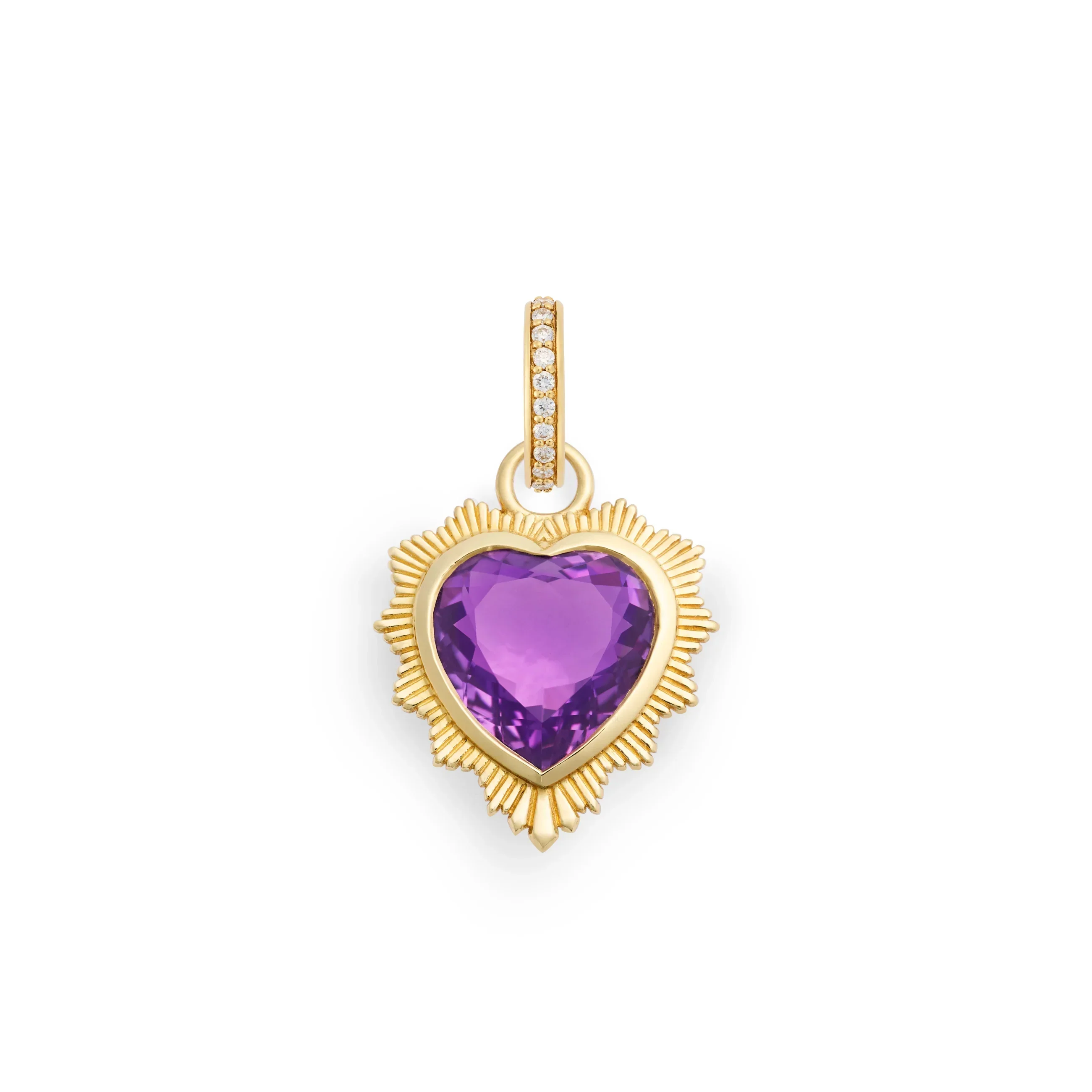 True Love | Gemstone Heart Medallion | Amethyst, Yellow Gold