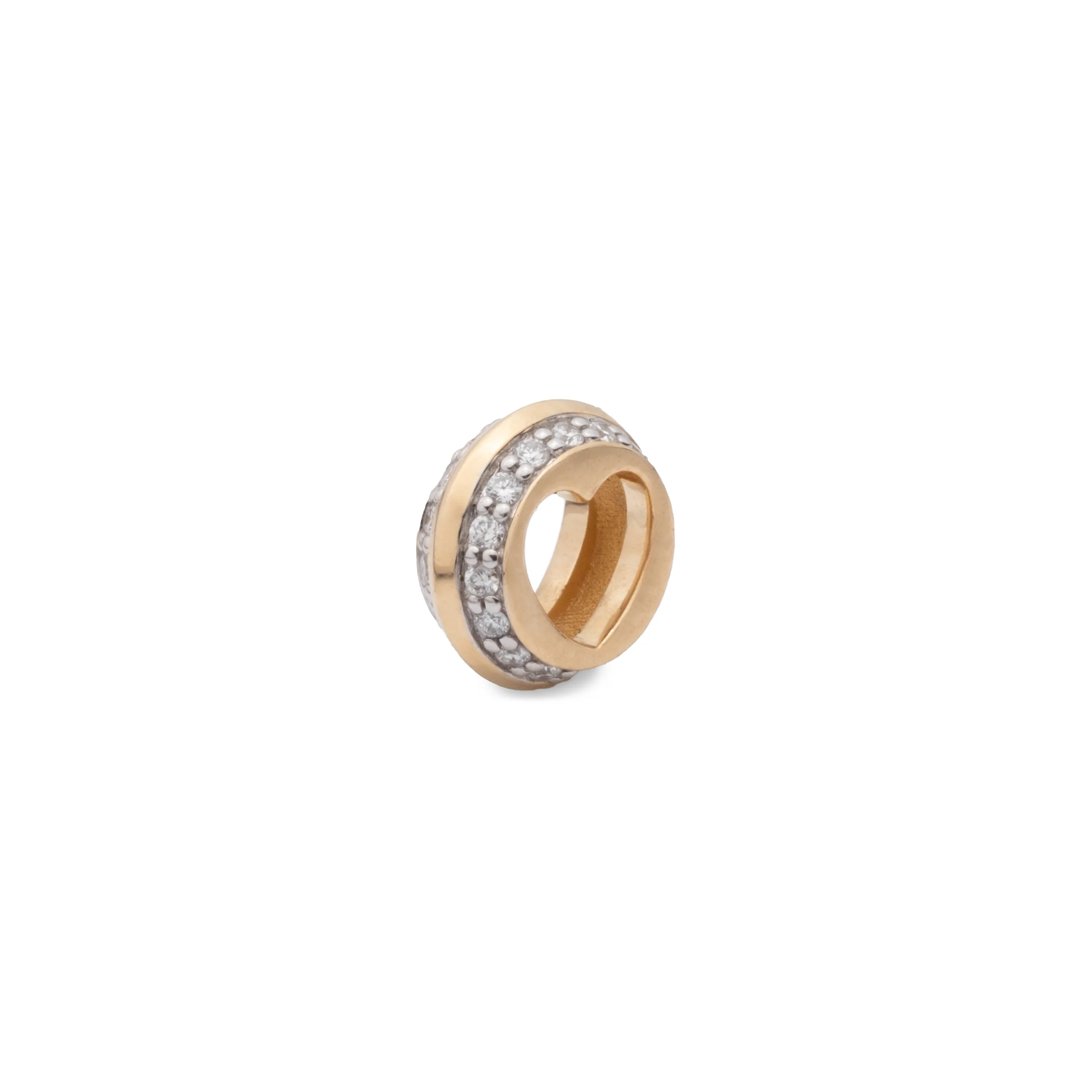 True Love | Pavé Knife Edge Heart Beat | Diamonds, Yellow Gold