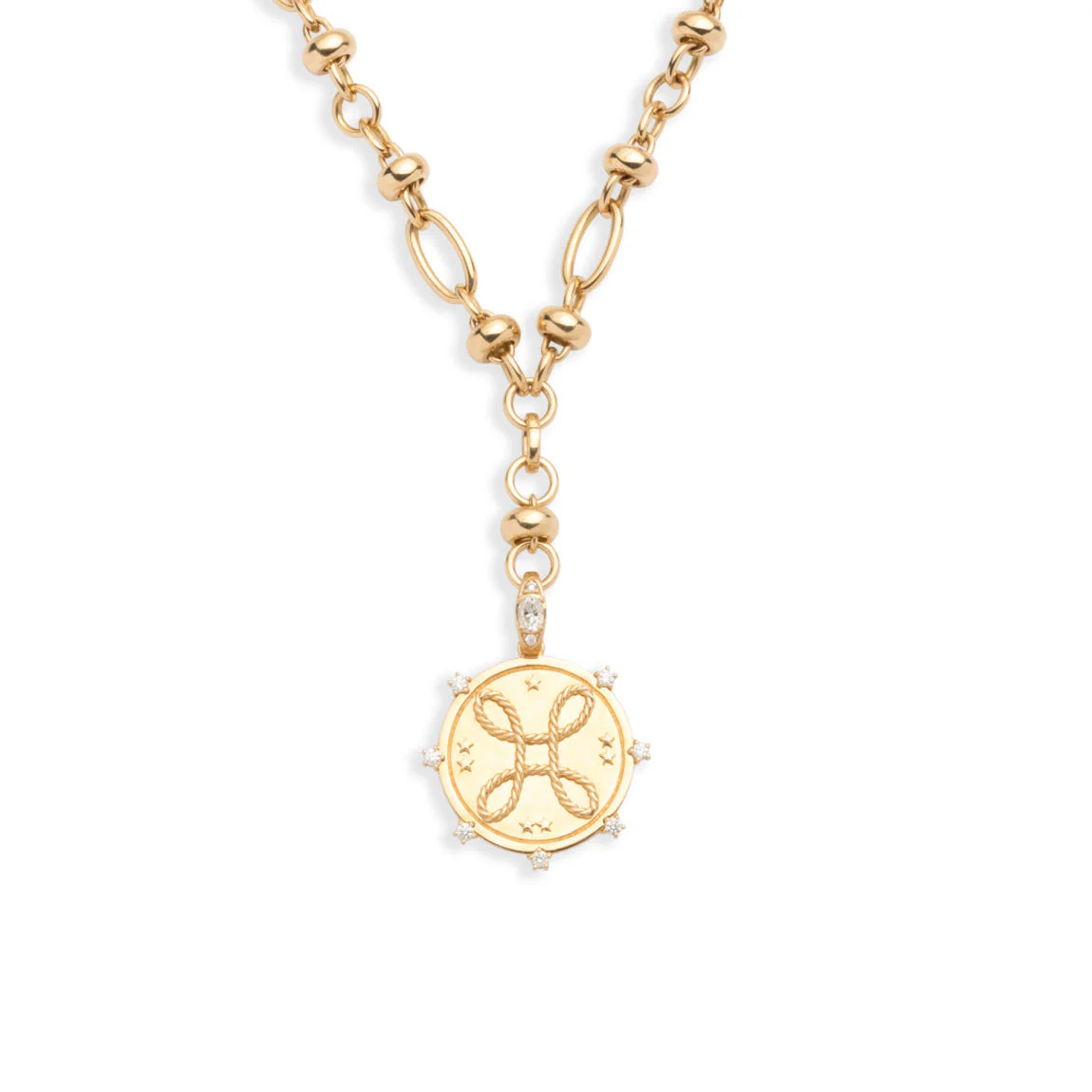 True Love | Love Knot Orbit Extension Necklace | Diamonds, Yellow Gold