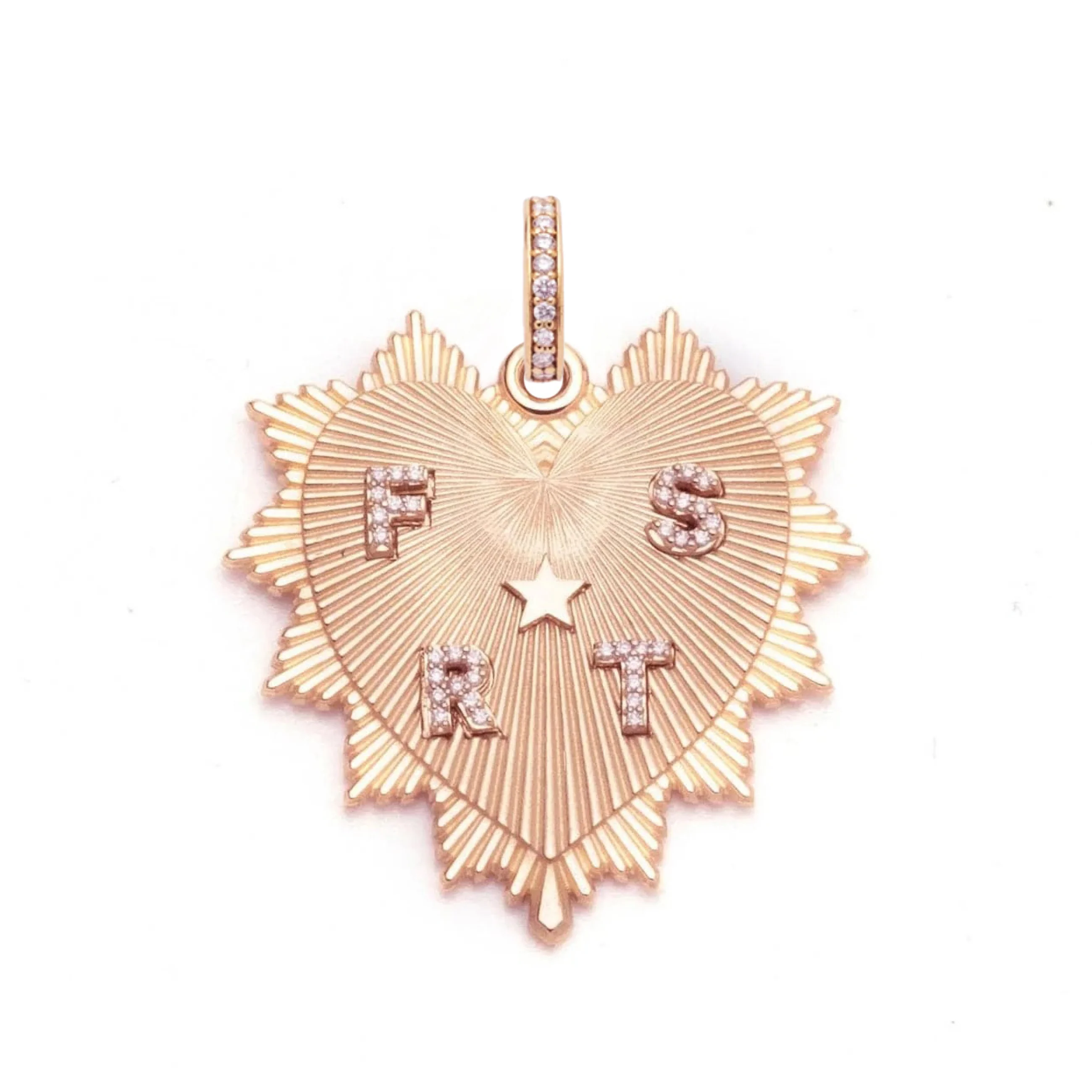 Personalized - True Love | Custom Heart Love Token Oversized Medallion | Diamonds, Rose Gold