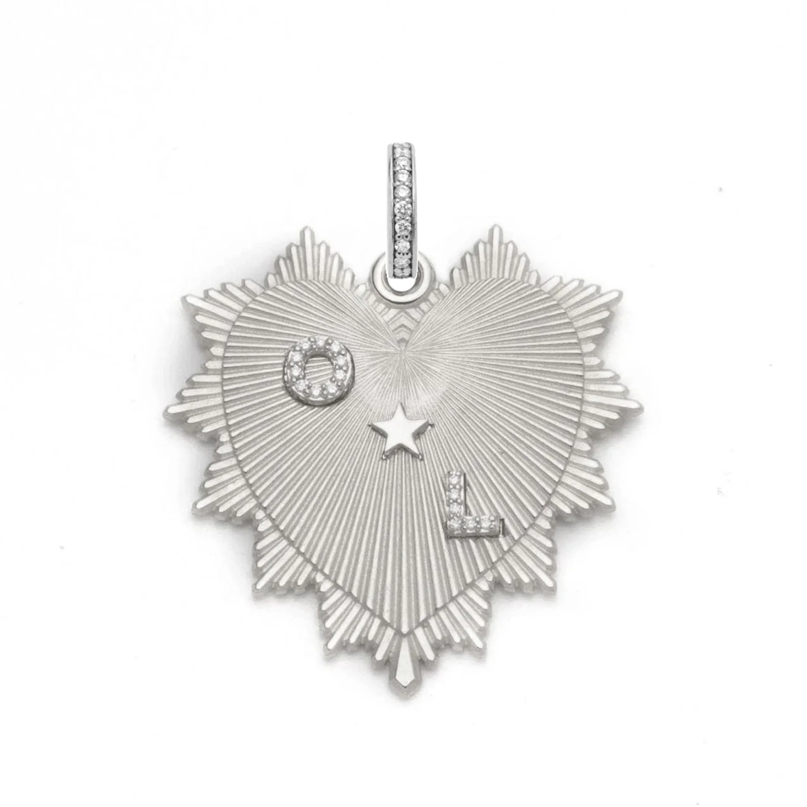 Personalized - True Love | Custom Heart Love Token Oversized Medallion | Diamonds, White Gold - Image 3