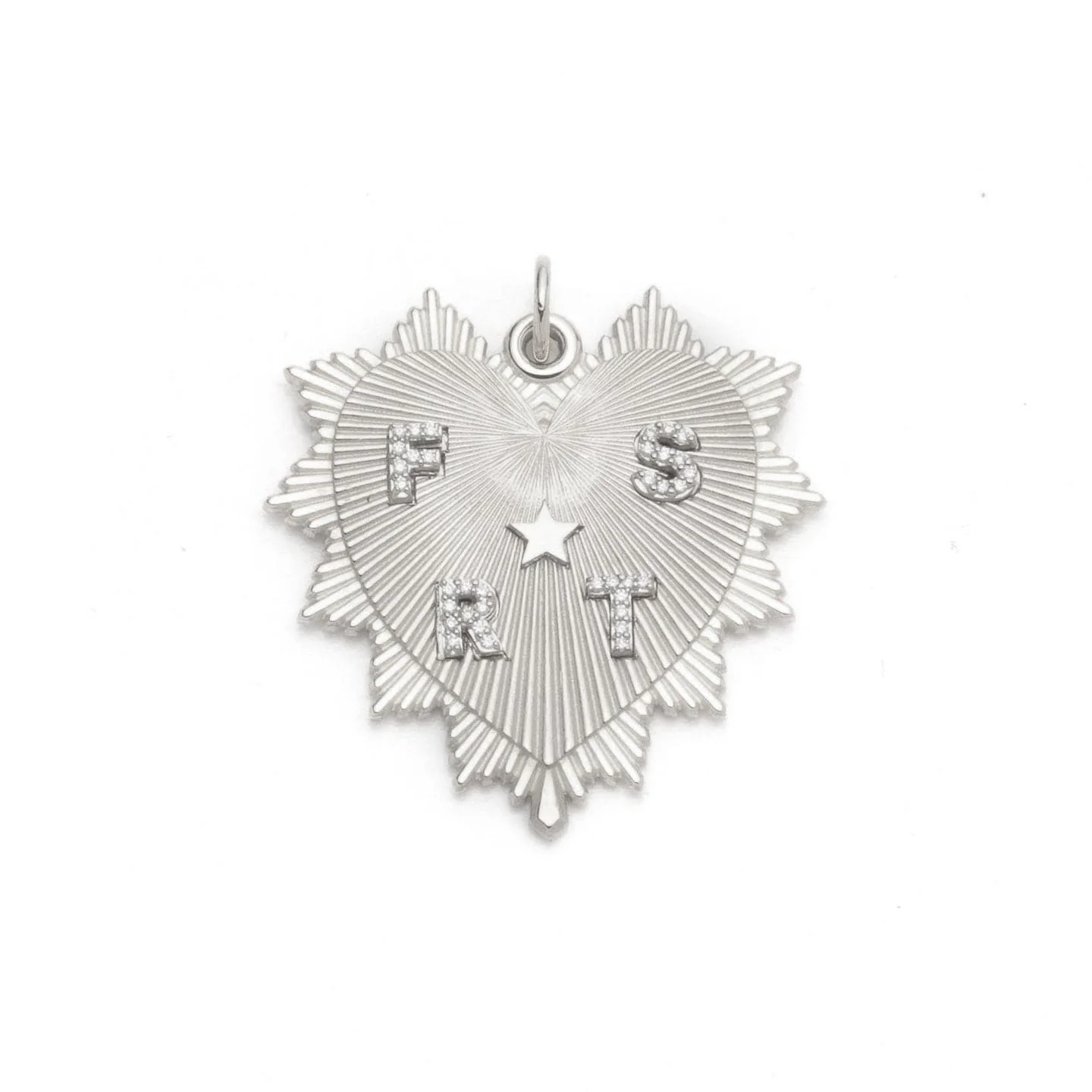 Personalized - True Love | Custom Heart Love Token Oversized Medallion | Diamonds, White Gold - Image 5