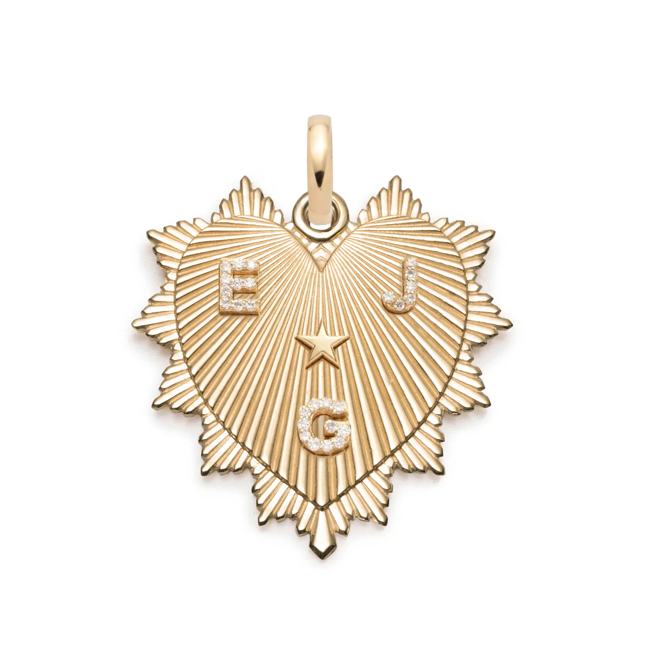 Personalized - True Love | Custom Heart Love Token Oversized Medallion | Diamonds, Yellow Gold