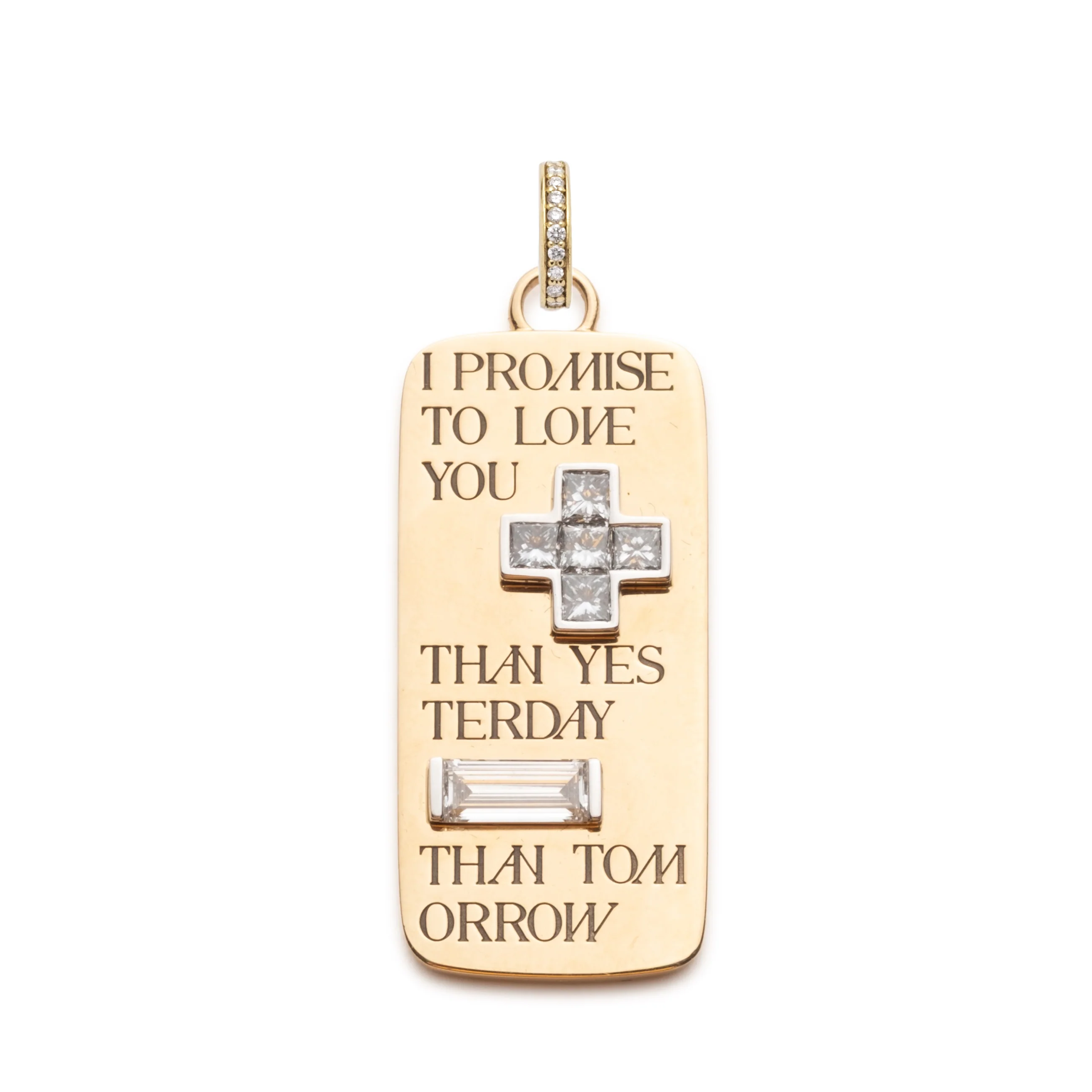 True Love | Promise Ingot Pendant | Diamonds, Yellow Gold - Image 4