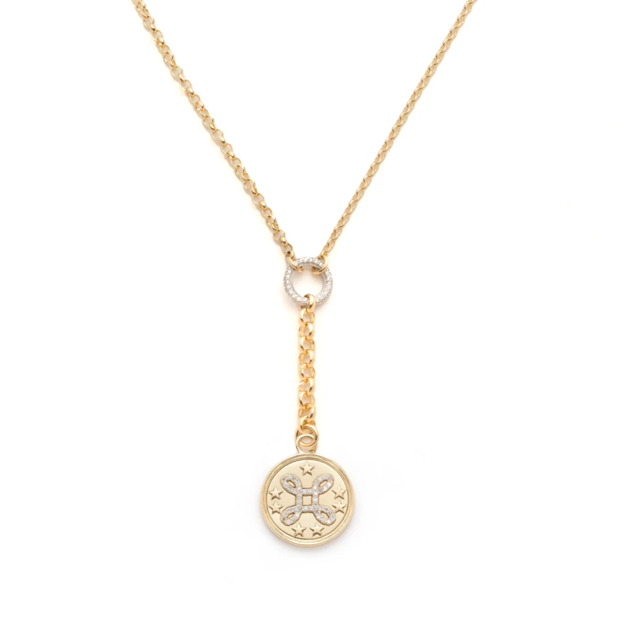 True Love | 'Love Knot' Small Mixed Belcher Extension Necklace | Diamonds, Yellow Gold - Image 3