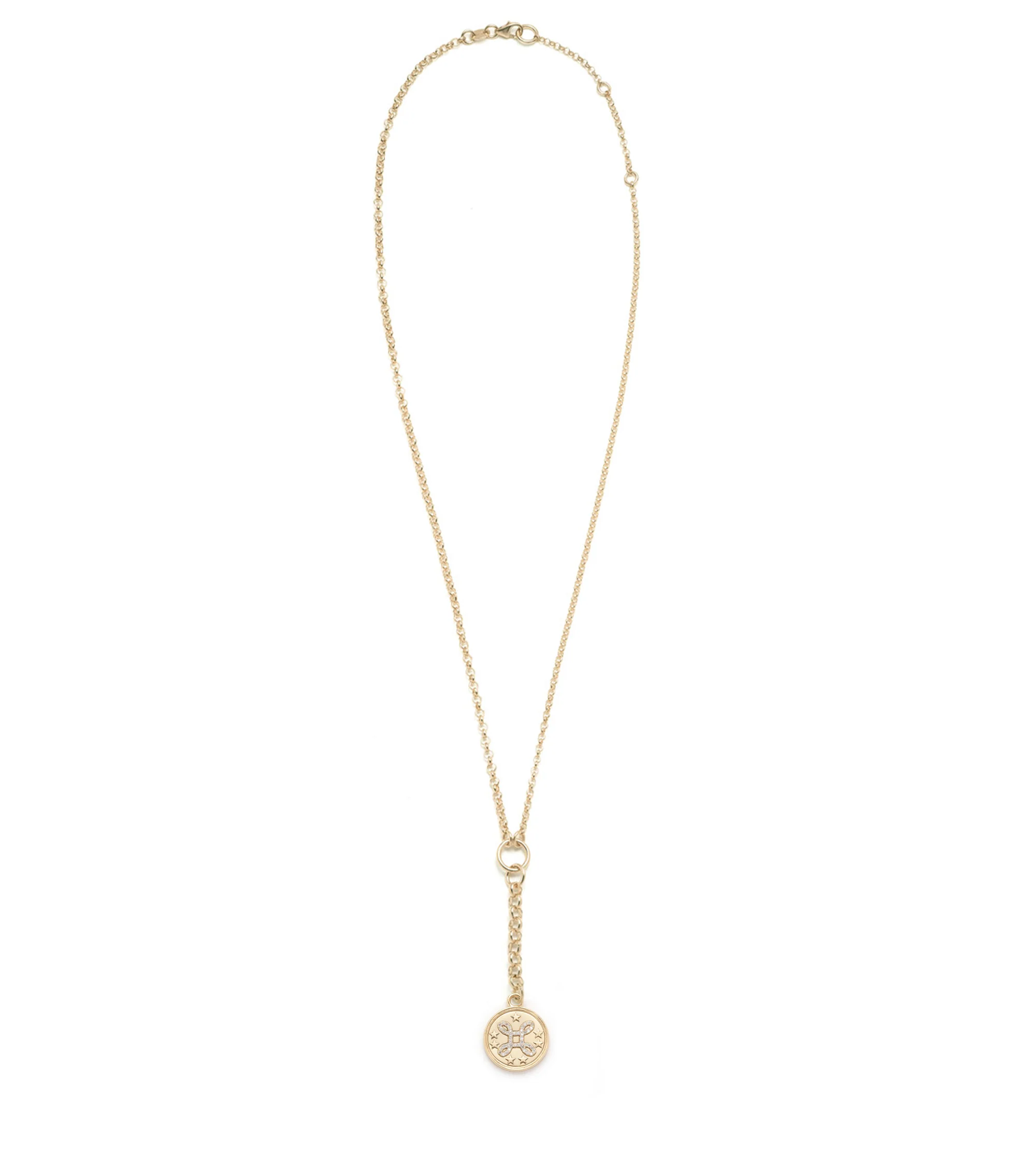 True Love | 'Love Knot' Small Mixed Belcher Extension Necklace | Diamonds, Yellow Gold - Image 4