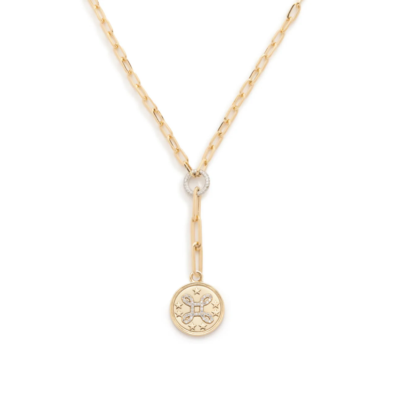 True Love | Love Knot Small Clip Extension Necklace | Diamonds, Yellow Gold - Image 4