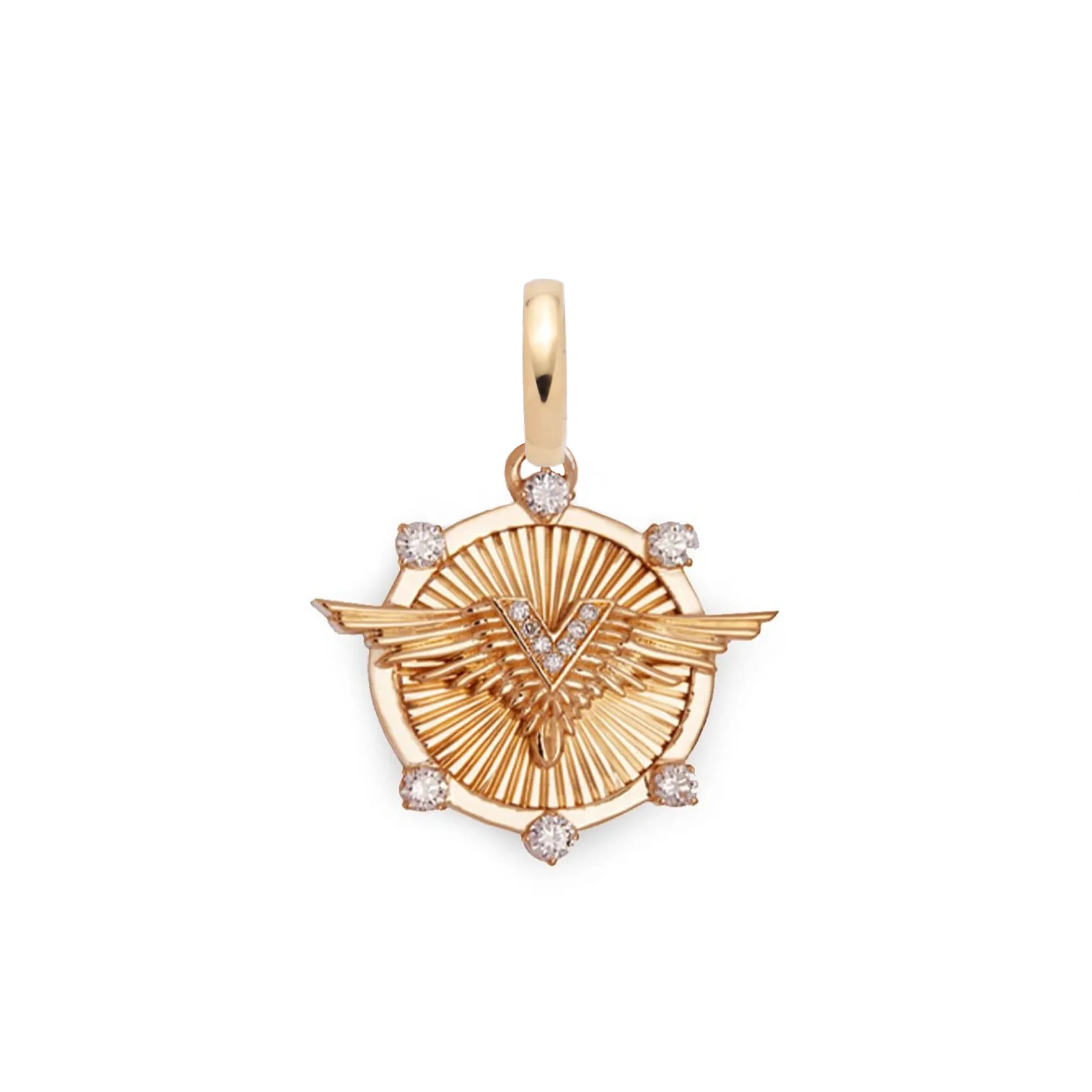 Vivacity | Wings Baby Medallion | Diamonds, Yellow Gold - Image 5