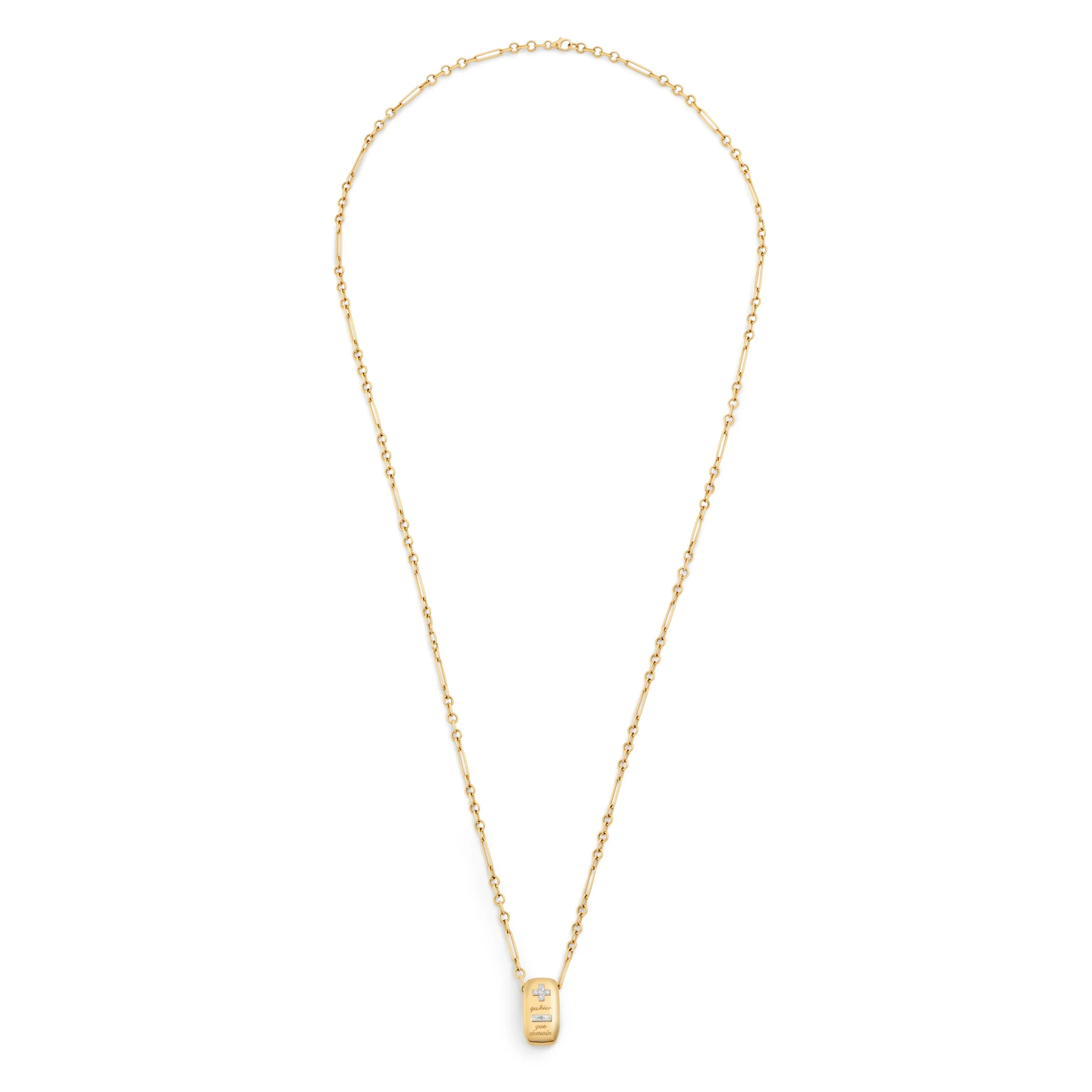 Vivacity | Ever Growing Love Heart Slide Fine Mixed Clip Necklace | Diamonds, Yellow Gold - Image 3