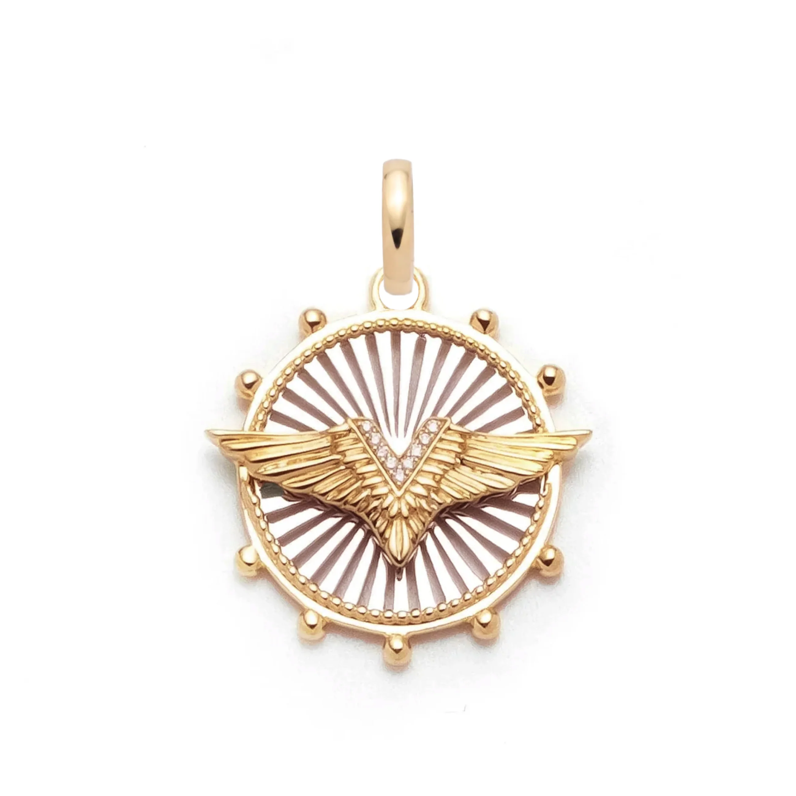 Vivacity | Wings Medium Medallion | Diamonds, White Gold, Yellow Gold