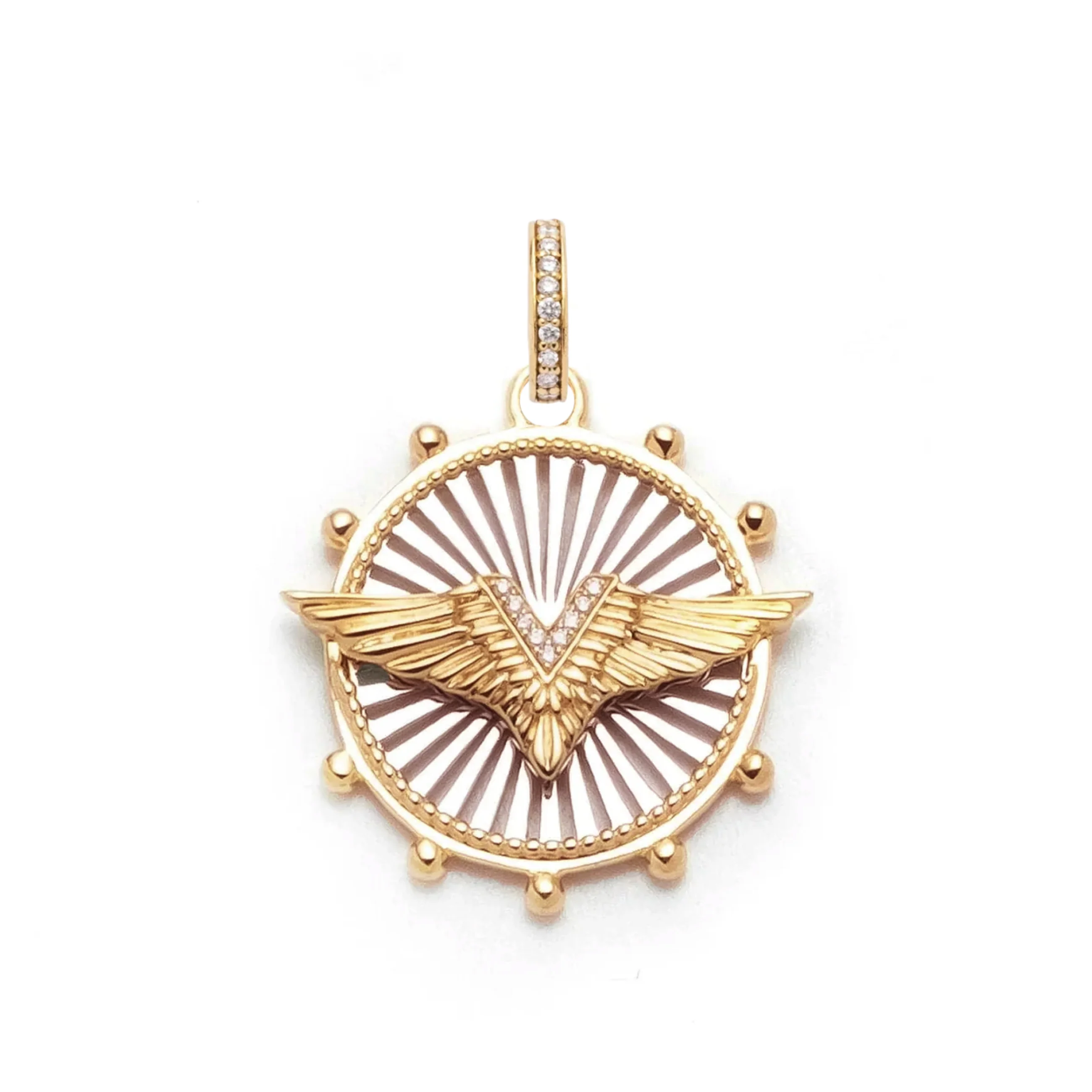Vivacity | Wings Medium Medallion | Diamonds, White Gold, Yellow Gold - Image 2