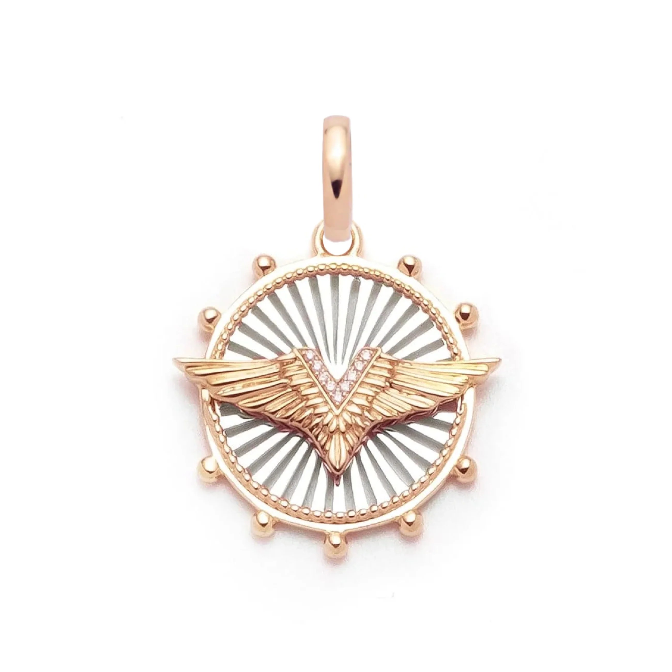 Vivacity | Wings Medium Medallion | Diamonds, White Gold, Yellow Gold - Image 5