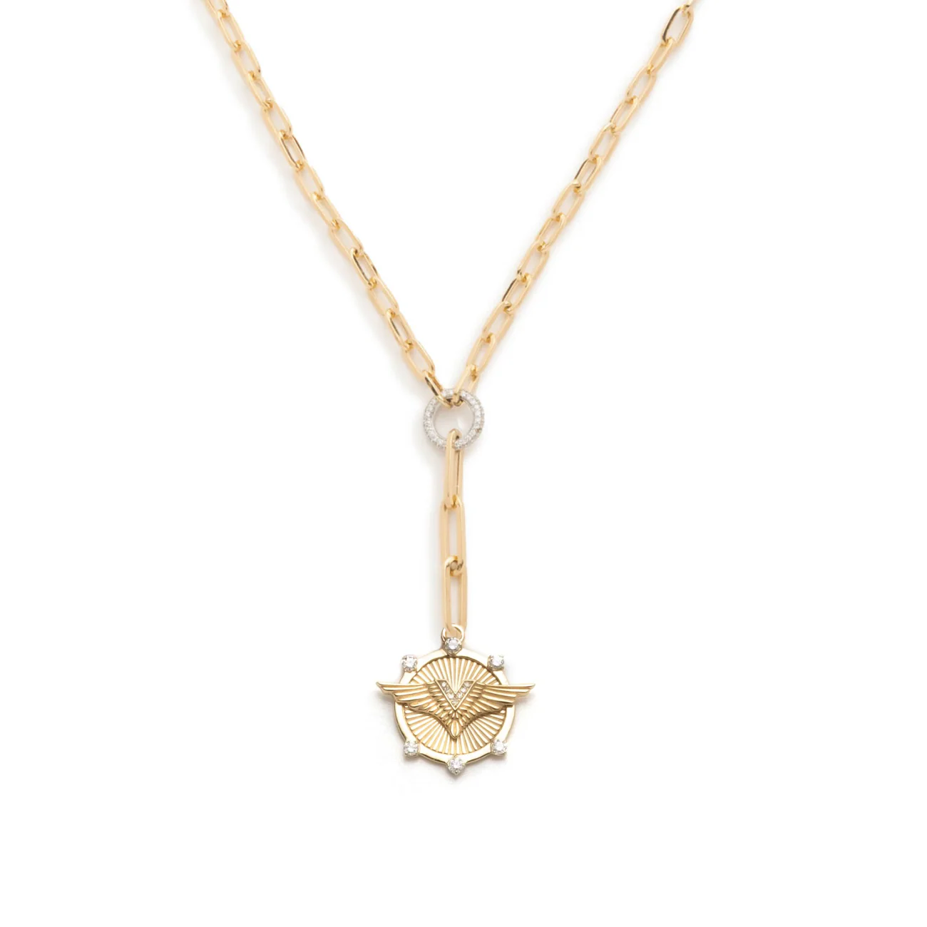 Vivacity | Wings Small Clip Extension Necklace | Diamonds, Yellow Gold - Image 3