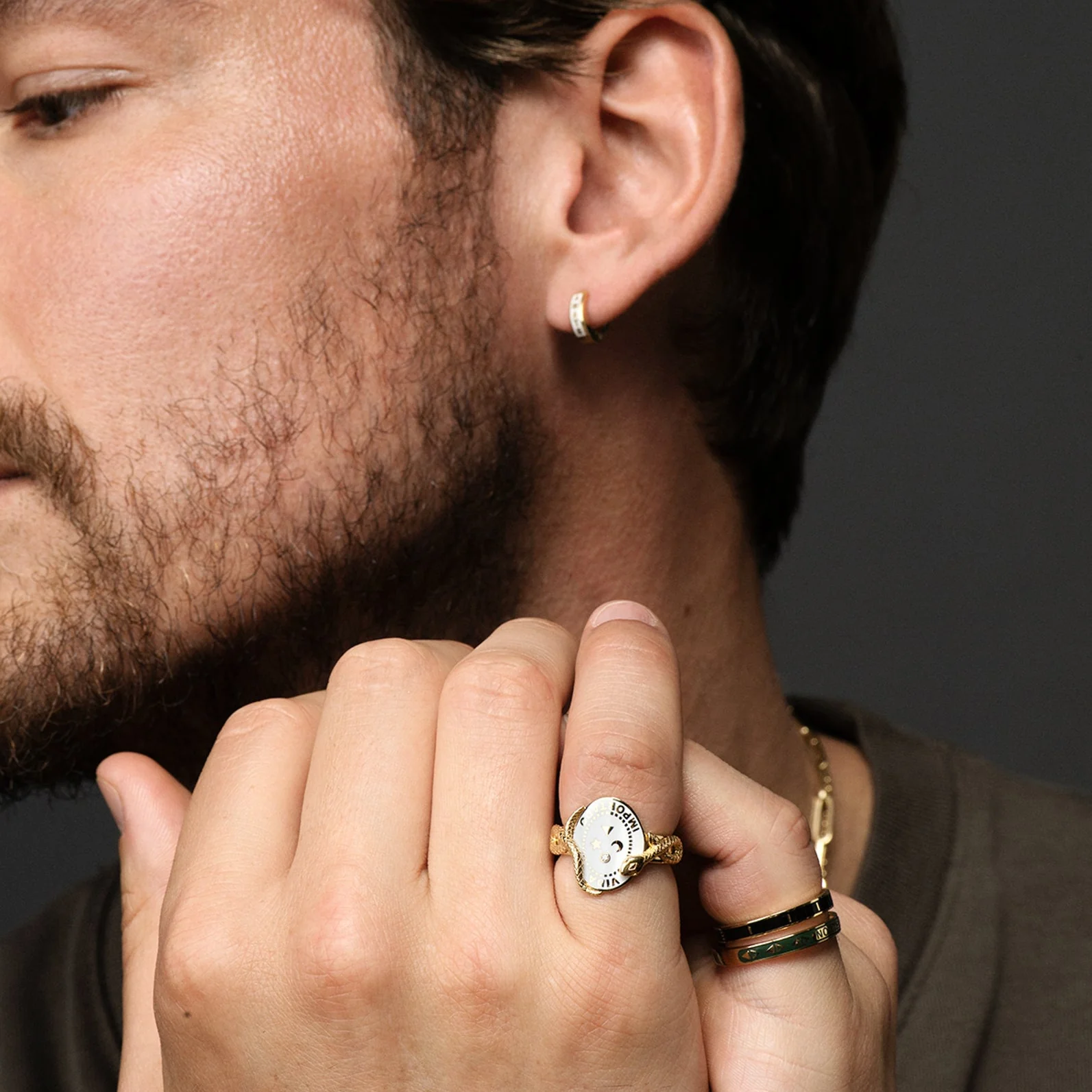 Wholeness | Cigar Band | White Ceramic, Diamond, Yellow Gold - Image 2