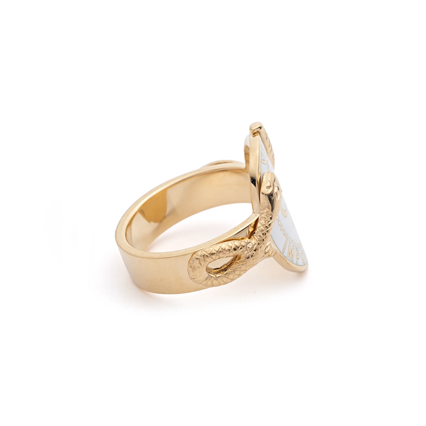 Wholeness | Cigar Band | White Ceramic, Diamond, Yellow Gold - Image 4