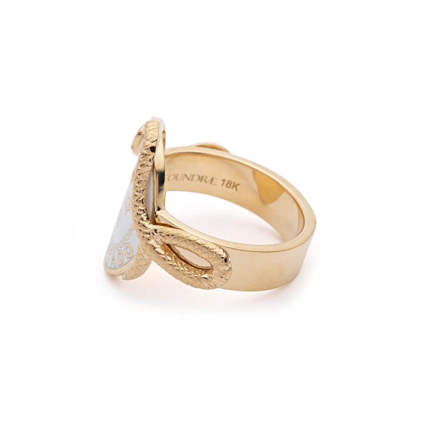 Wholeness | Cigar Band | White Ceramic, Diamond, Yellow Gold - Image 5