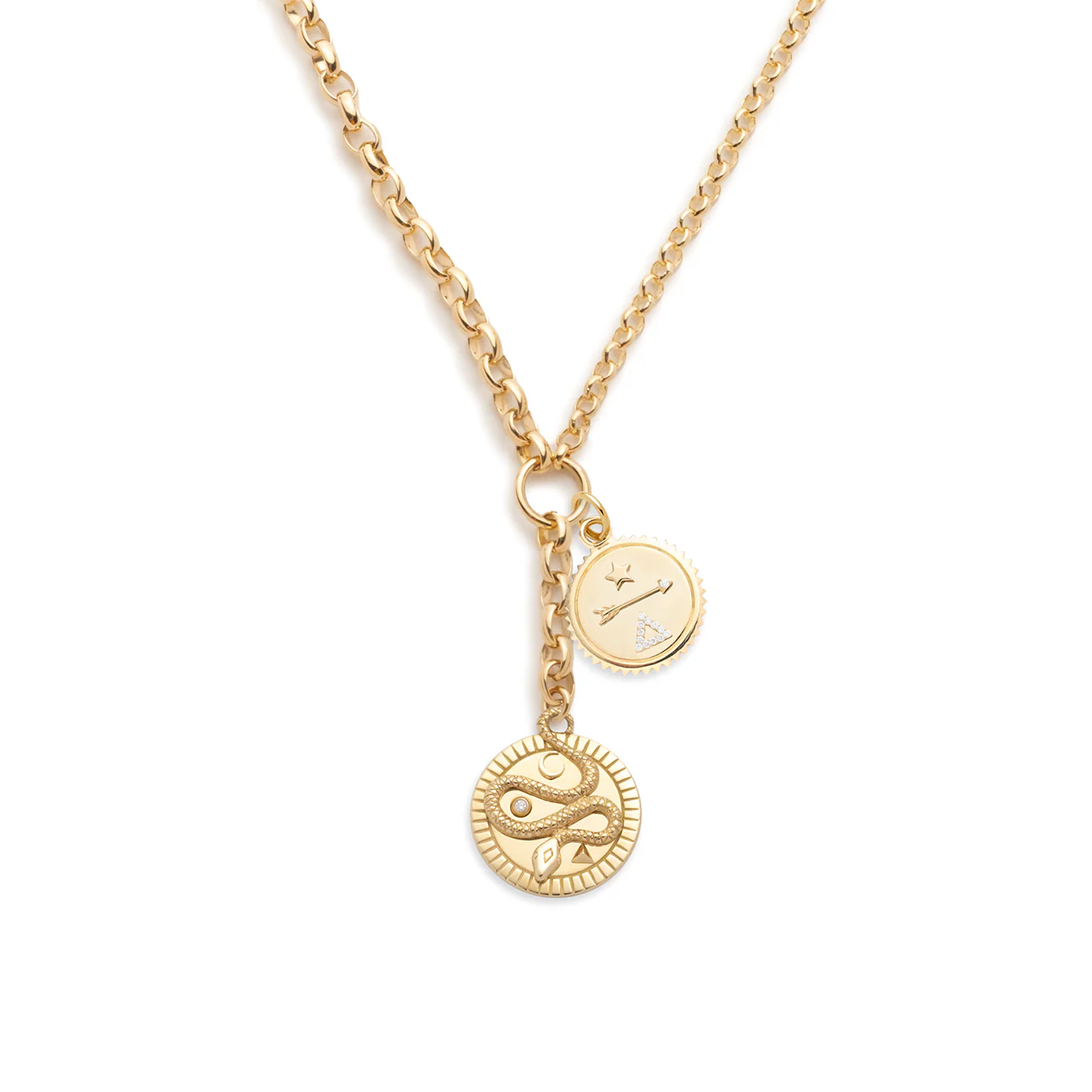 Wholeness - Dream | Snake Heavy Mixed Belcher Extension Necklace | Diamonds, Yellow Gold