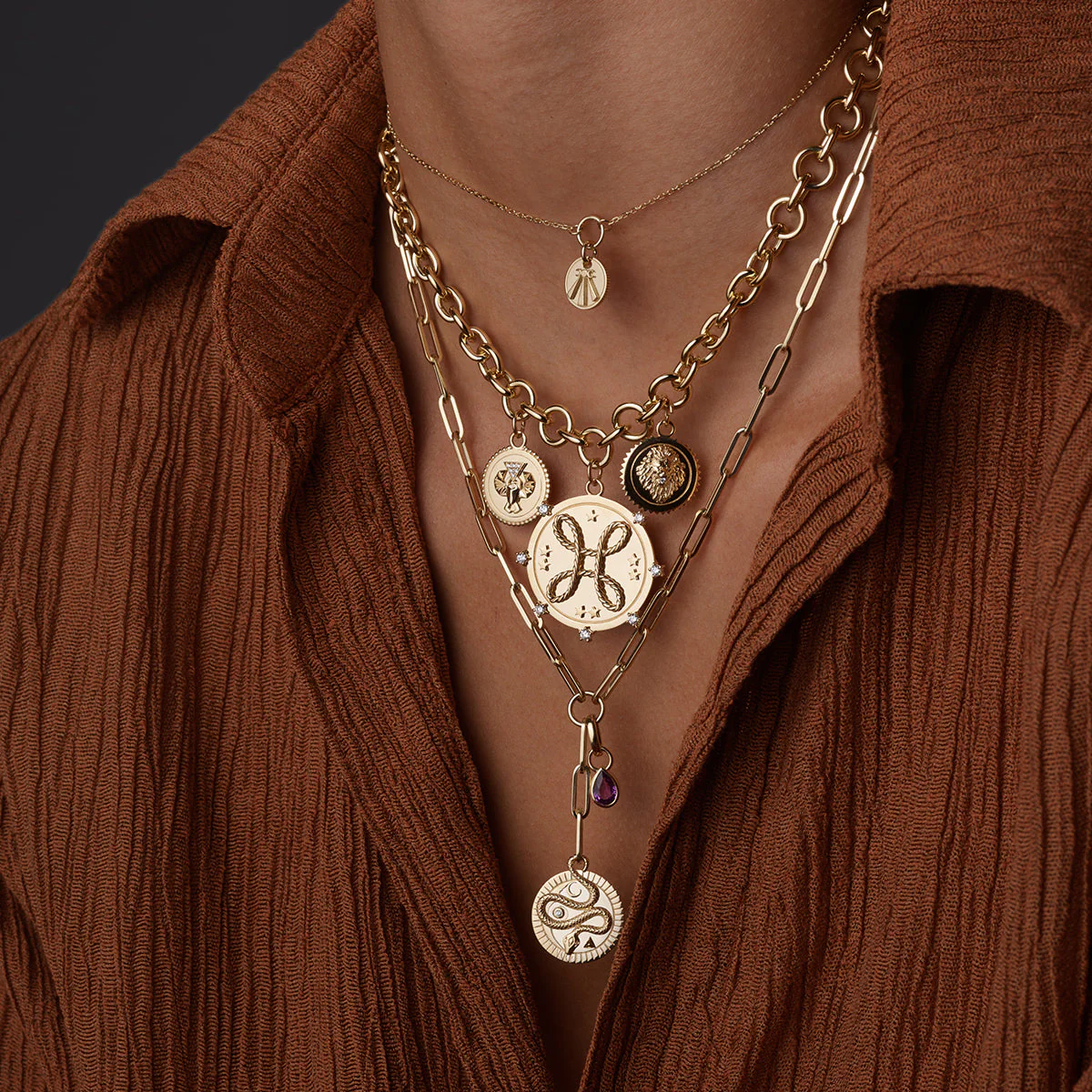 Wholeness | Snake Small Clip Extension Necklace | Diamond, Yellow Gold - Image 2