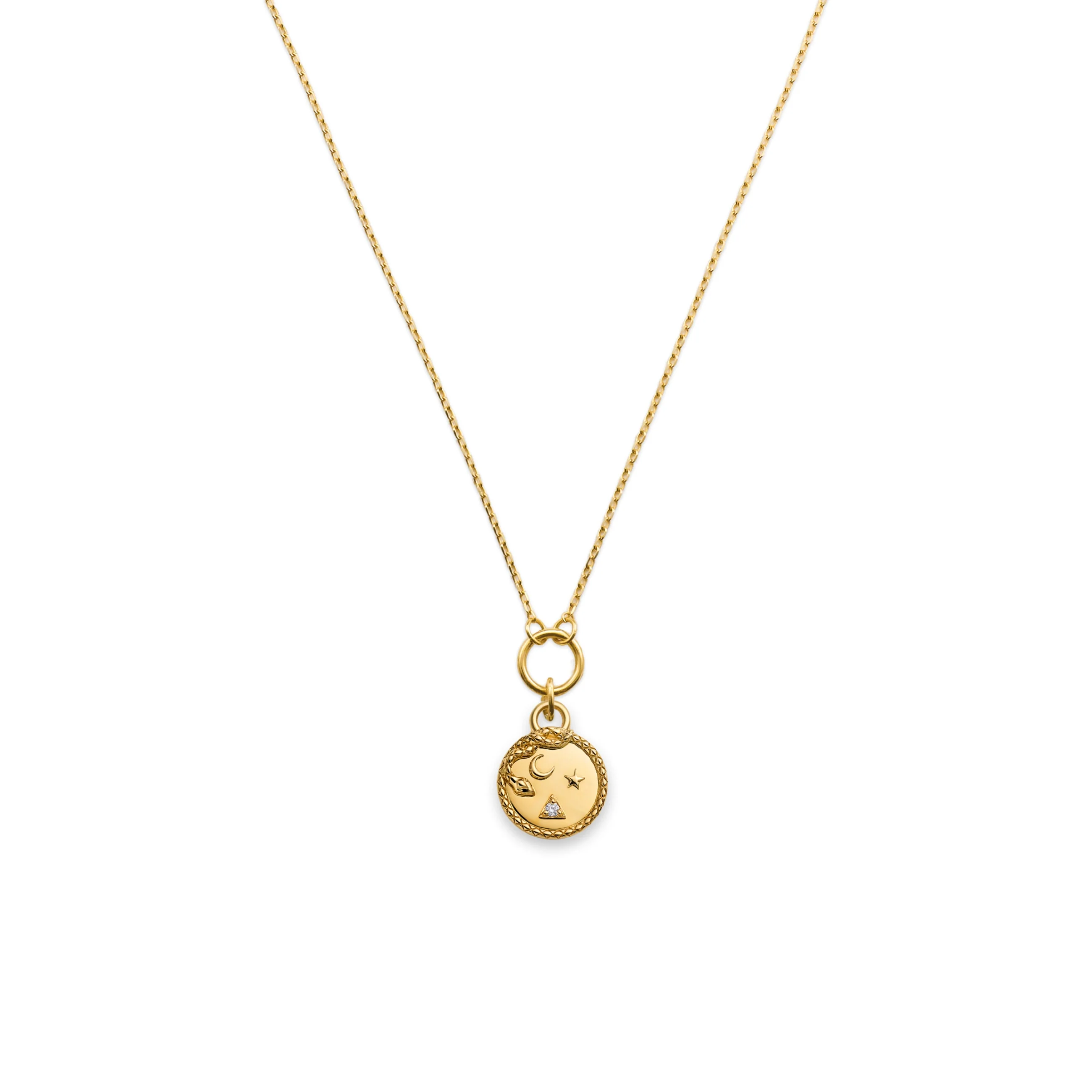 Wholeness | Snake Thread Necklace | Diamond, Yellow Gold